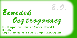 benedek osztrogonacz business card